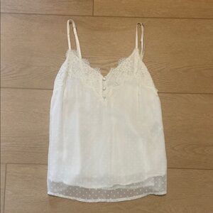 White Lace Trim Cami Top